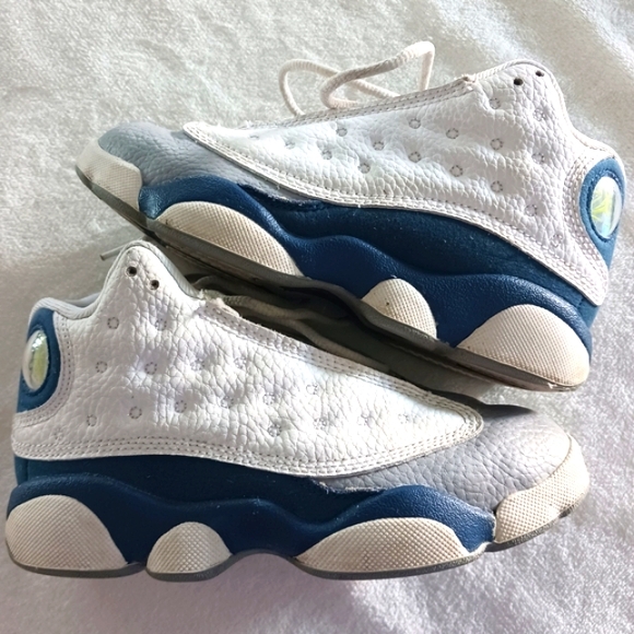Nike Air Jordan 13 Retro French Blue Sneakers, Child Size 13C - Picture 2 of 14